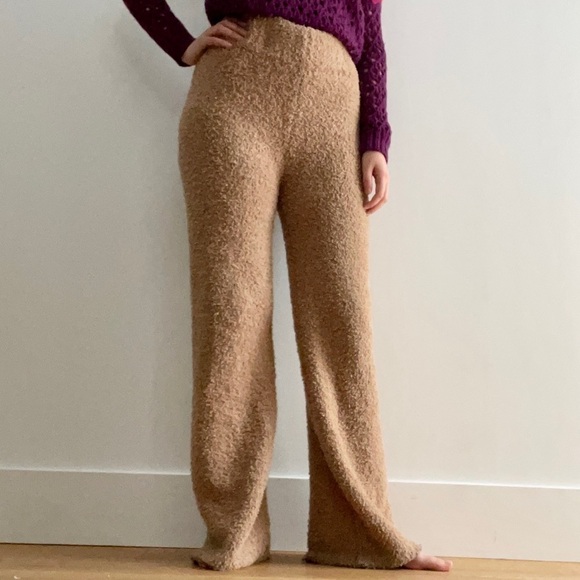NWT YOUNG  FABULOUS & BROKE FUZZY TEDDY TAN PANTS - S - Picture 2 of 7